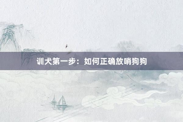 训犬第一步：如何正确放哨狗狗